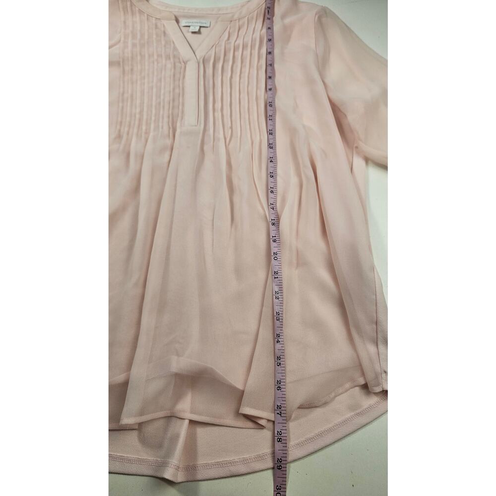 Charter club light pink peasant chiffon split neck sz XL career casual old money - Picture 8 of 8